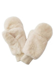 Solid Faux Fur Mittens