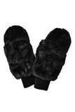 Solid Faux Fur Mittens