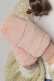 Solid Faux Fur Mittens