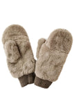 Solid Faux Fur Mittens