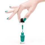 Premium Nail Lacquer, SHEVA - 179, DEEP TURQUOISE CRÈME NAIL POLISH Emerald Maple