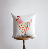 Hen | Yellow | Pillow Cover | Pillow | Farmhouse Decor | Home Decor | Maroon Abderus