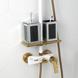 Square Soap Dispenser and Toothbrush Holder in Gift Box, Black Crushed Coral Rosemary