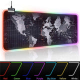 Gaming World Map 1 Touch Light Up Desk Mat - 14 Light Modes