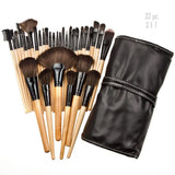 Sculptor 32 Piece High Quality Wooden Makeup Brush Set Salmon Lucky