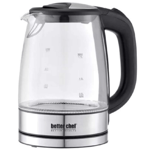 Better Chef 1100W 7-Cup Cordless Electric Borosilicate Glass Kettle Sky Iapetus