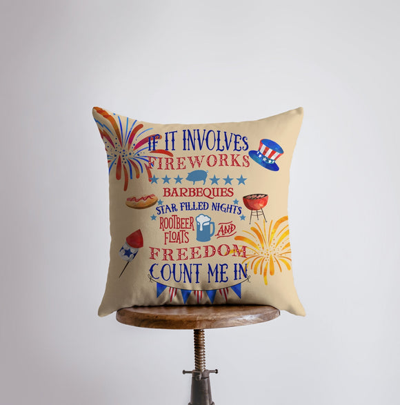 Fourth of July | Pillow Cover | Memorial Gift | Throw Pillow | Home Maroon Abderus