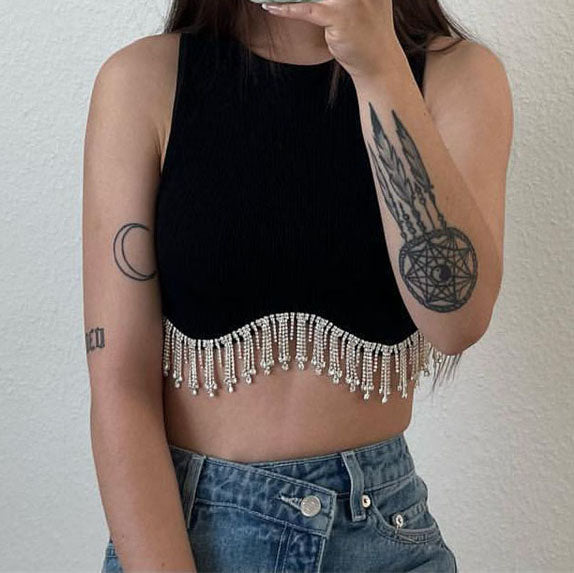 Knitted Tassel Tank Top