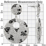 1W122 - Imitation Rhodium Brass Earrings with AAA Grade CZ  in Black D Turquoise Tiger