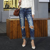 High Waist Denim Pants Ripped Women's Jeans