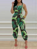 Printed Strapless Jumpsuit Strapping Loose Pants Silver Sam