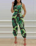 Printed Strapless Jumpsuit Strapping Loose Pants Silver Sam