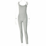 Fashionable Solid Color Women's Yoga Jumpsuit