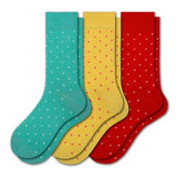 Combed Cotton Pin Dot Crew Casual Women's Socks 3 Pair Pack