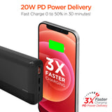 Hypergear 20000mAh 20W PD + USB Power Bank Black
