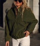 Chic Solid Grey Streetwear Oversized Women Outwear Silver Sam