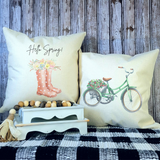 Strawberry Bicycle Pillow Cover