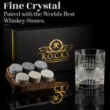 Whiskey Stones & Crystal Glass Gift Set - Reserve Tumbler (11.7oz) Apricot Pontus