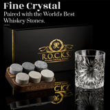 Whiskey Stones & Crystal Glass Gift Set - Soleil Tumbler (11.7oz) Apricot Pontus