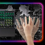 Gaming World Map 1 Touch Light Up Desk Mat - 14 Light Modes
