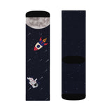 Astronaut & Space Funny Novelty Socks Yellow Pandora