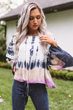 Love Triangle Off Shoulder Tie-Dye Print Top