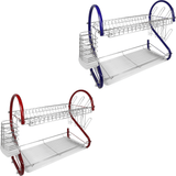 Better Chef 22" 2-Level Colored-Chrome-Plated S-Shaped Dish Rack Sky Iapetus