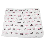 Pink Digger & White Bamboo Muslin Newcastle Blanket