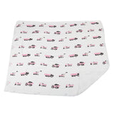 Pink Digger & White Bamboo Muslin Newcastle Blanket