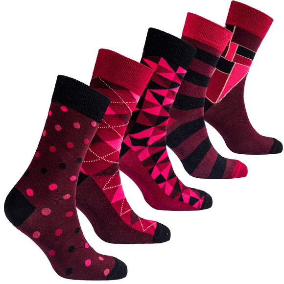 Men's Burgundy Mix Set Socks Orchid Erebus