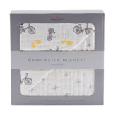 Vintage Bicycle & Northern Star Bamboo Muslin Newcastle Blanket