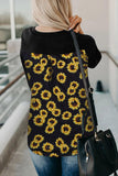 Burgundy Leopard Patch Pocket Long Sleeve Top