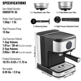 VEVOR Espresso Machine, 15 Bar Coffee/Espresso Maker Lavender Windroot