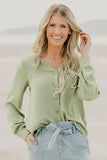 Khaki Button Up Puff Sleeve Shirt