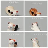 Porcelain Cat Chopstick Holders Set Yellow Pandora