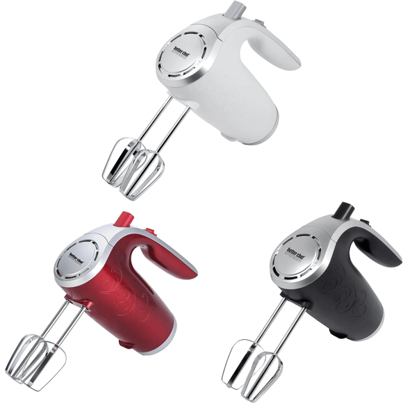 Better Chef 5-Speed 150W Hand Mixer with Silver Accents and Storage Cl