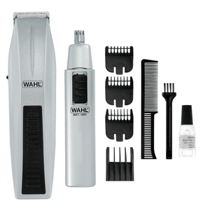 Wahl Battery Operated Beard and Nose-Hair Trimmer Mens Grooming 9-Piec