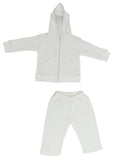 White Interlock Sweat Pants & Hoodie Set