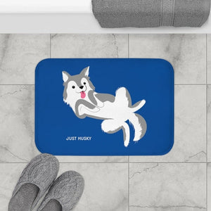 Cute Husky Blue Bath Mat Yellow Pandora