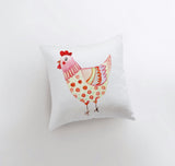 Hen | Yellow | Pillow Cover | Pillow | Farmhouse Decor | Home Decor | Maroon Abderus