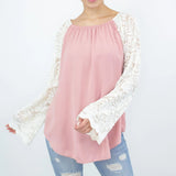 Lace Sleeve Backless Top Yellow Hera