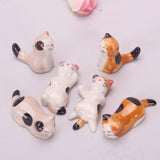 Porcelain Cat Chopstick Holders Set Yellow Pandora