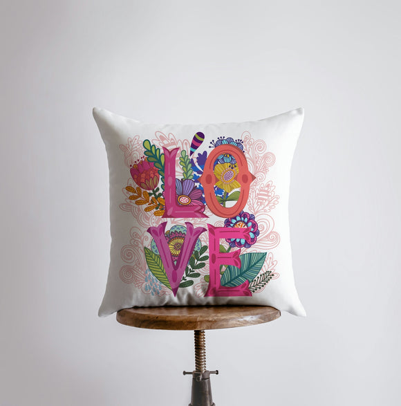 Love Floral Blue Polkadots Pillow Cover | Gospel Pillow | Home Decor | Maroon Abderus