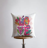 Love Floral Blue Polkadots Pillow Cover | Gospel Pillow | Home Decor | Maroon Abderus