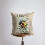 Flower | Pansie | Pillow Cover | Flower Decor | Floral | Farmhouse