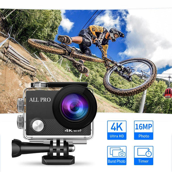 4K Waterproof All Digital UHD WiFi Camera with RF Remote & Accessories