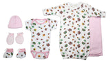 Newborn Baby Girls 6 Pc Layette Baby Shower Gift Emerald Clover