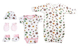 Newborn Baby Girls 5 Pc Layette Baby Shower Gift Emerald Clover