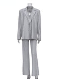 Sleeveless Crop Top & High Waist Pants Set, Blazer Sold Separately