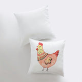 Hen | Peach Hen | Cover and Insert | Modern Farmhouse | Throw Pillow | Maroon Abderus